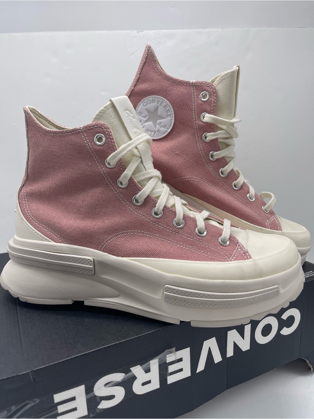 Converse Men RUN STAR LEGACY CX HI RUST PINK/PALE PUTTY/EGRET Platform Sneakers - Picture 7 of 16
